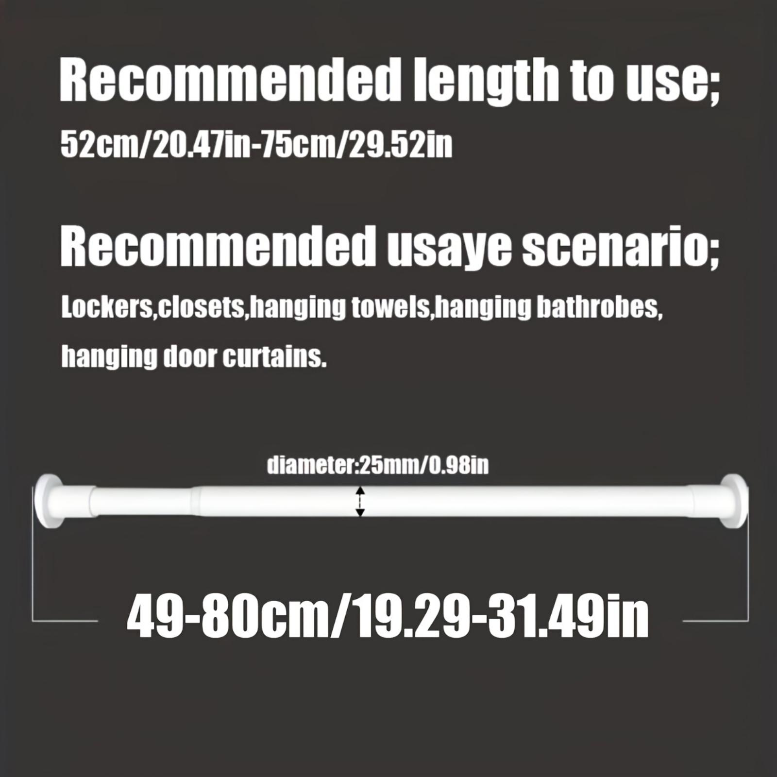 

1 шт. Телескопическая штанга без сверления со встроенной пружиной - Прочная поддержка для душевых занавесок, сушилок, окон, римских карнизов и гардеробной штанги One Size белый