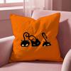 Funny black cat Cushion Cover Multi-Scene Pillow Cover for Home & Car - Reversible, Soft & Durable for Daily Use