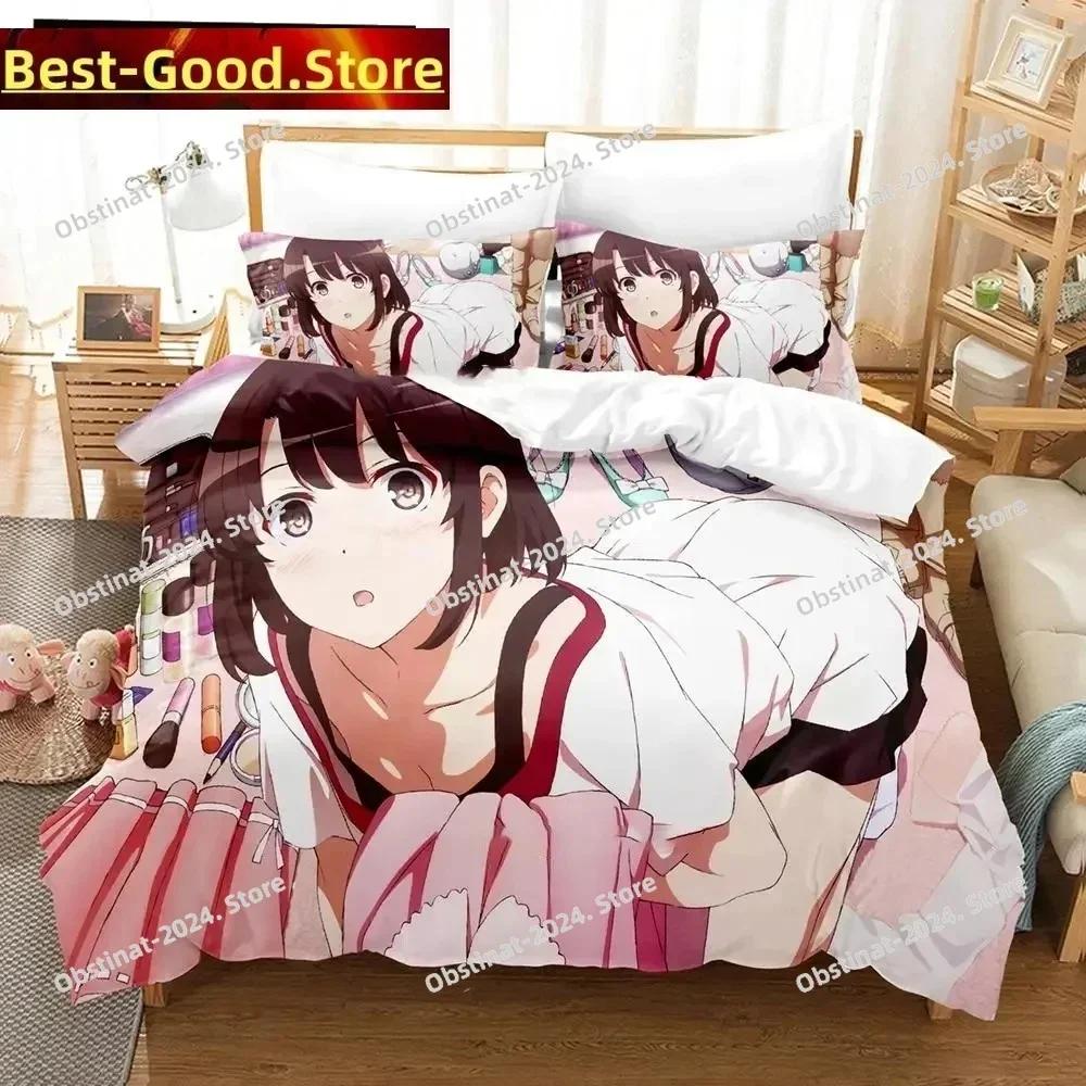3D Print Anime Saekano Megumi Kato Bedding set Printed Duvet Cover Pillowcase Single Double Queen Super King Size Sets