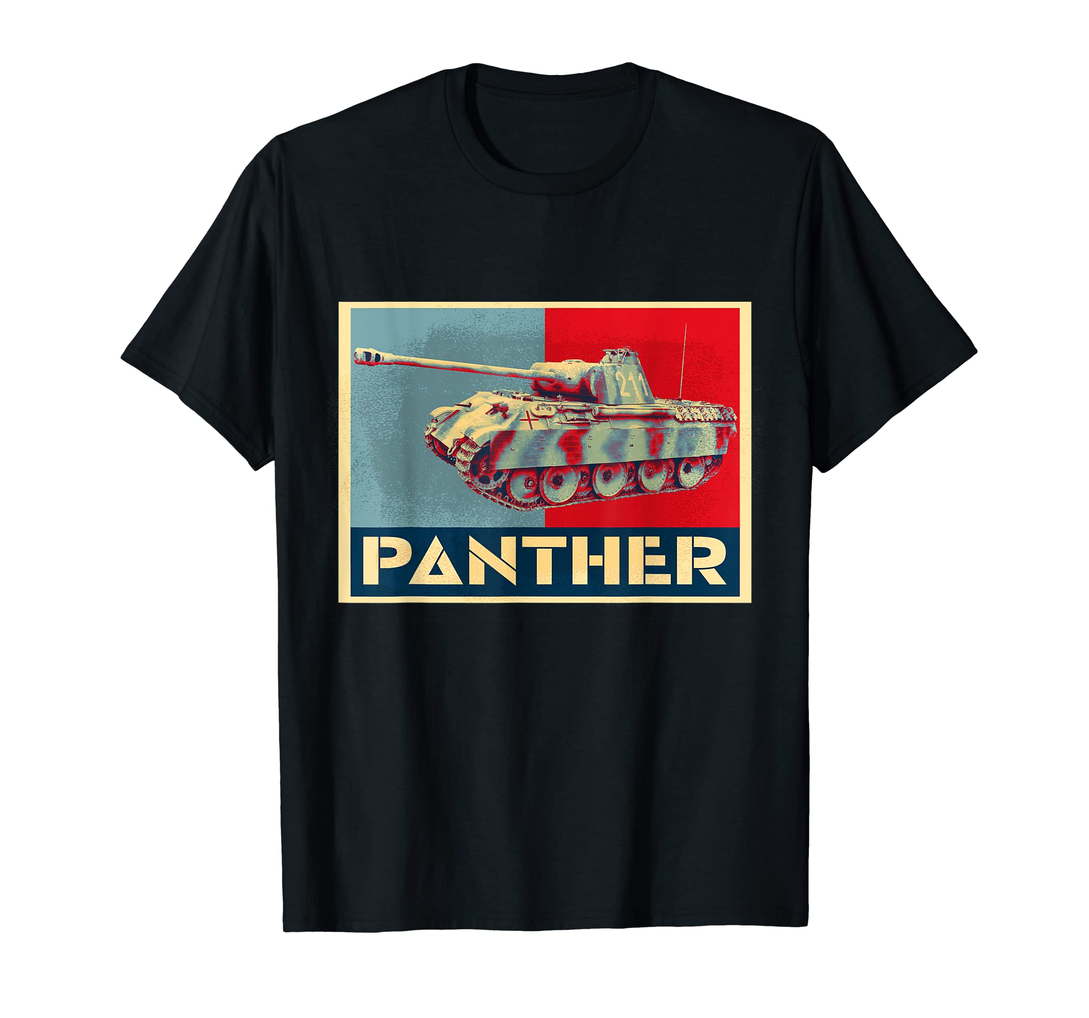 Футболка с танком Panther V Военная футболка Вторая мировая война Немецкая армия Вторая мировая война Танк Мужские товары Одежда Военная футболка