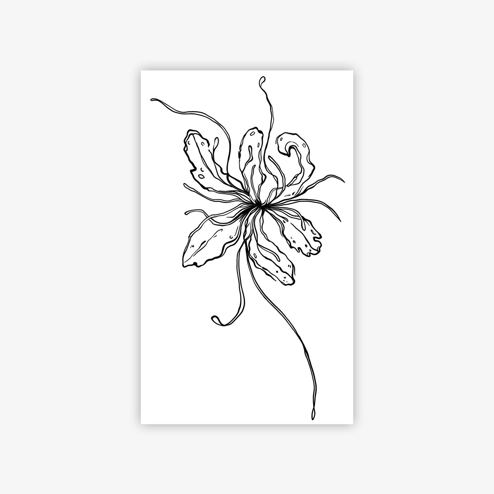 Ink Flower Tattoo Sticker Waterproof And Long-Lasting High-End Feeling Simple Small Fresh Arm Tattoo Sticker 9*15
