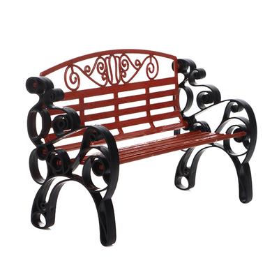 1:6 Dollhouse Miniature Park Bench Recliner Lounge Chair Mini Double Chair Model Garden Decor Toy Doll House Accessories