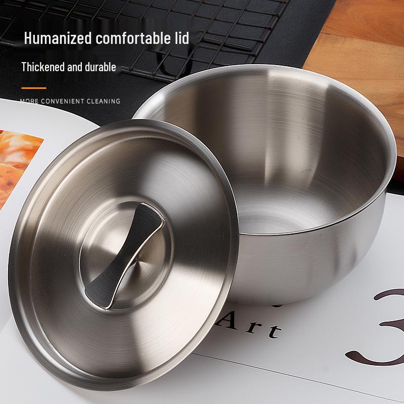 304 Stainless Steel Steamed Egg Bowl with Lid for Babies - Steamer, Stew Pot, and Soup Use