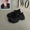 Fashion Retro Platform Heightening Round Head Sports Shoes Single Shoes Women's Summer Mesh Outer Wear Versatile Casual Moral Training Shoes