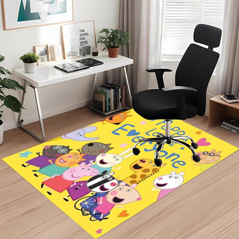 Peppa Pig Printed Carpet, for Office Chair Living Room Bedroom Kitchen Room Decor Gifts.