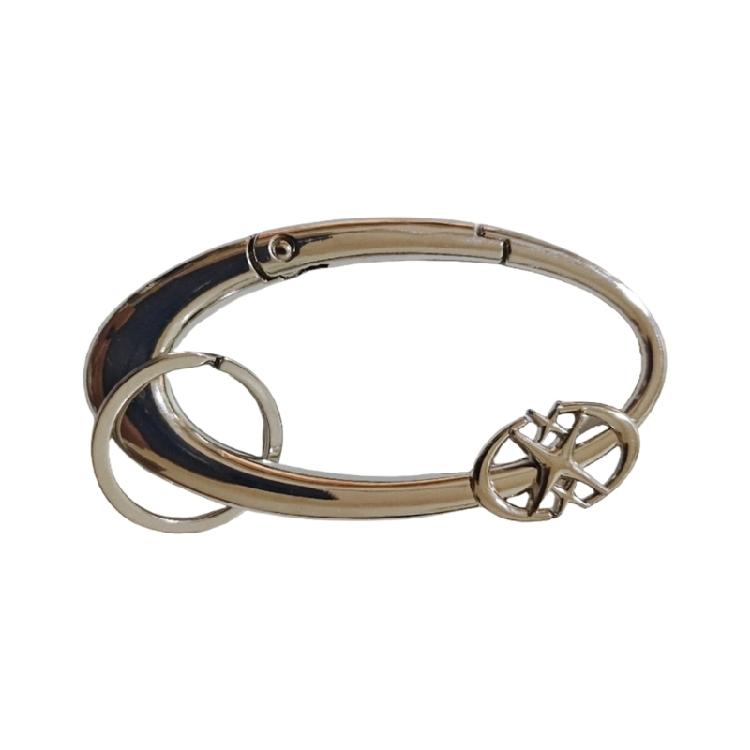 

Rusts Resistant Alloy Keychain Twin Stars Decoration Quick Release Clasp Compact Design For Purse Keys Organization серебряный