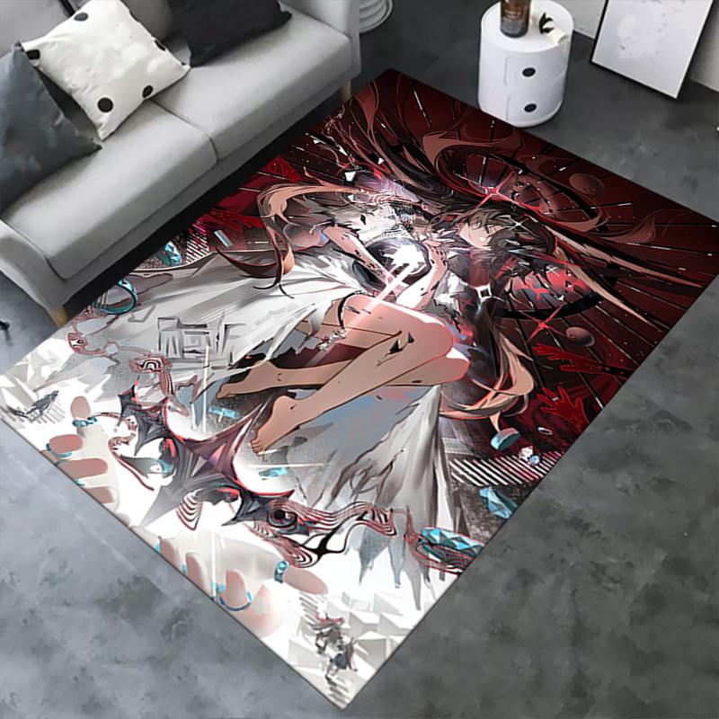 1pc Anime, Arknights Office Carpet Soft Polyester Entrance Carpet Washable Non slip Machine Washable
