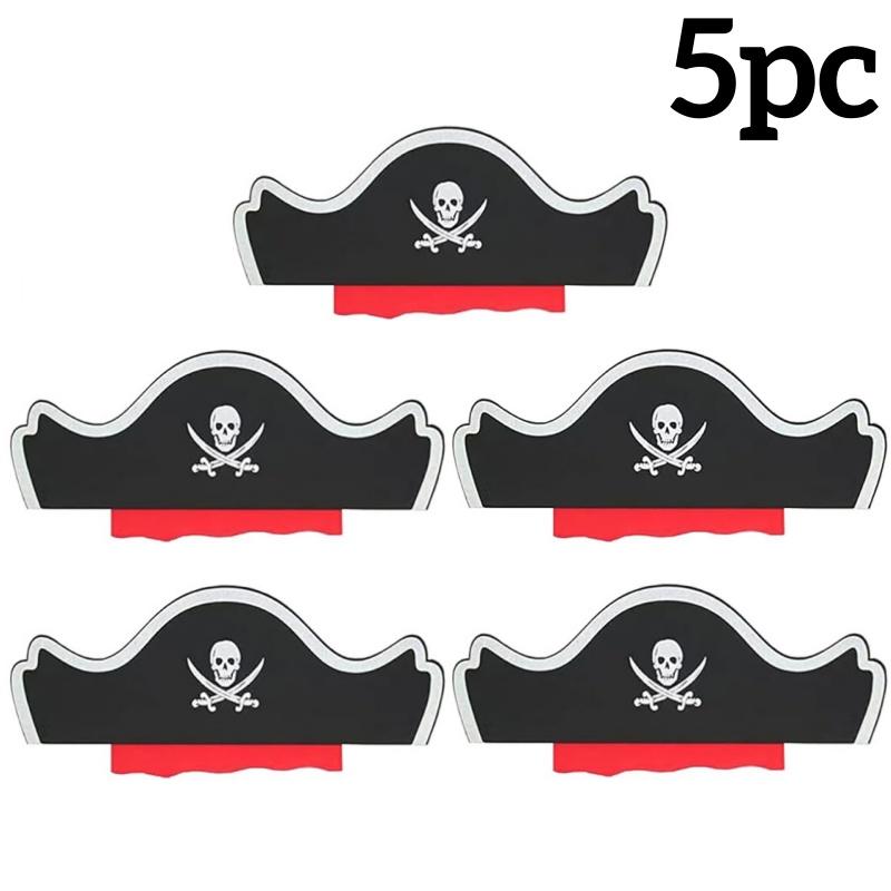 1-10 szt. Zestaw Kapitański Kapelusz Piracki i Maska na Oczy Wzór Czaszki Dekoracja Kostiumu na Halloween Cosplay Przebranie Straszne Imprezy Tematyczne Rekwizyty