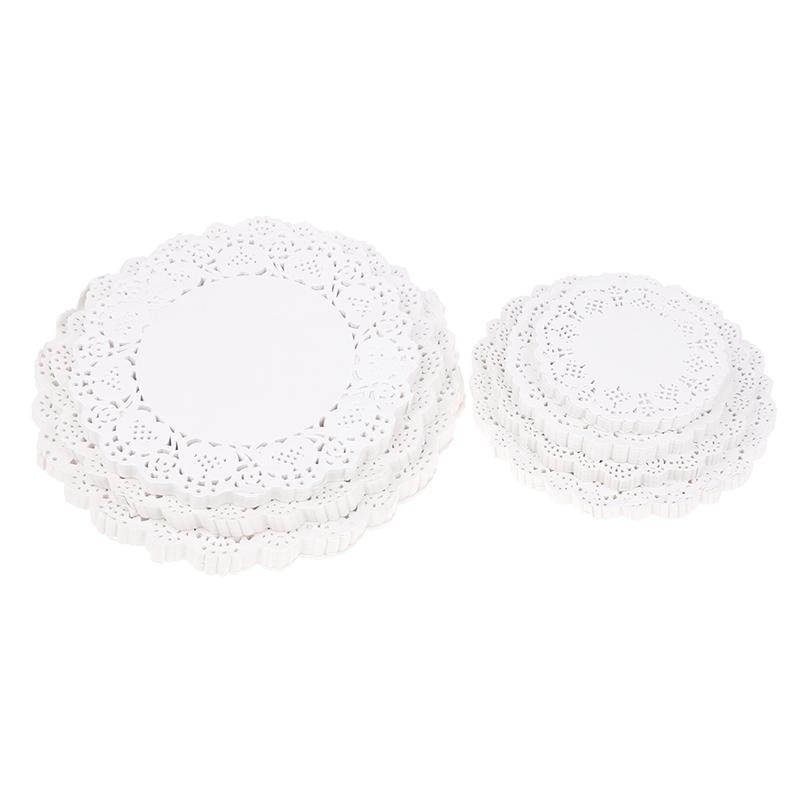 150 Stück Runde Papierdeckchen Spitzenkrempe Cupcake-Pad für frittierte Lebensmittel Dessert Cookies Party Hochzeit Keks Kuchen Geschirr Cup Pad