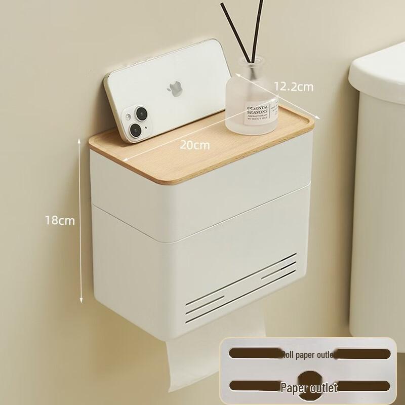 

Deshangyuan Wall-Mounted Waterproof Wooden Tissue Box