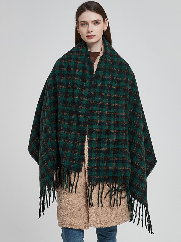New Imitation Cashmere Women Scarf Winter Vintage Plaid Scarve Pashmina Tassel Mujer Female Foulard Bufanda Wrap Shawl Echarpe