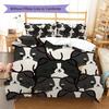 Border Collie Muster Bettwäsche Steppdecke Set Bettbezug Kissenbezug Heimdekoration Geburtstagsgeschenk (1 Bettbezug + 2 Kissenbezüge, ohne Füllung)