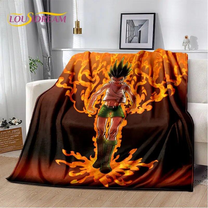 Anime Hunter×Hunter VxH kreslená měkká plyšová deka, flanelová deka přehoz do obývacího pokoje Ložnice Pohovka Pohovka Piknikový kryt