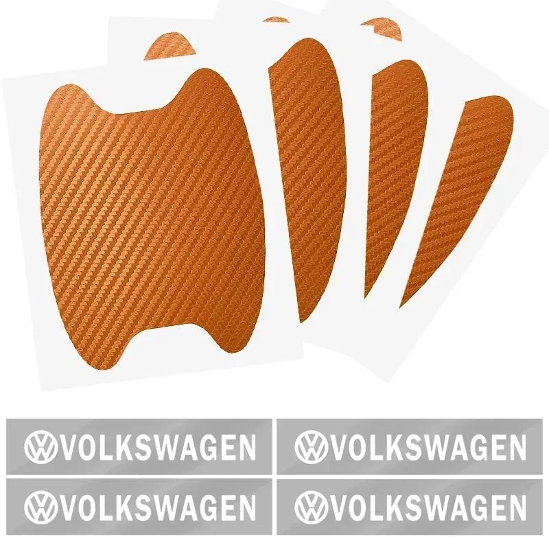 For Volkswagen VW 8Pcs Car Door Sticker Auto Handle Anti Scratch Protection Film Car Styling For Volkswagen Scirocco POLO Tiguan