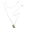 7bis [P5830] - Handgemachte Halskette 'Bird & Cage' versilbert vergoldet - 15x10 mm