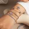 Silver Demon's Eye Bracelet Vintage Resin Bead Handchain Crystal Bracelet Set  Decoration