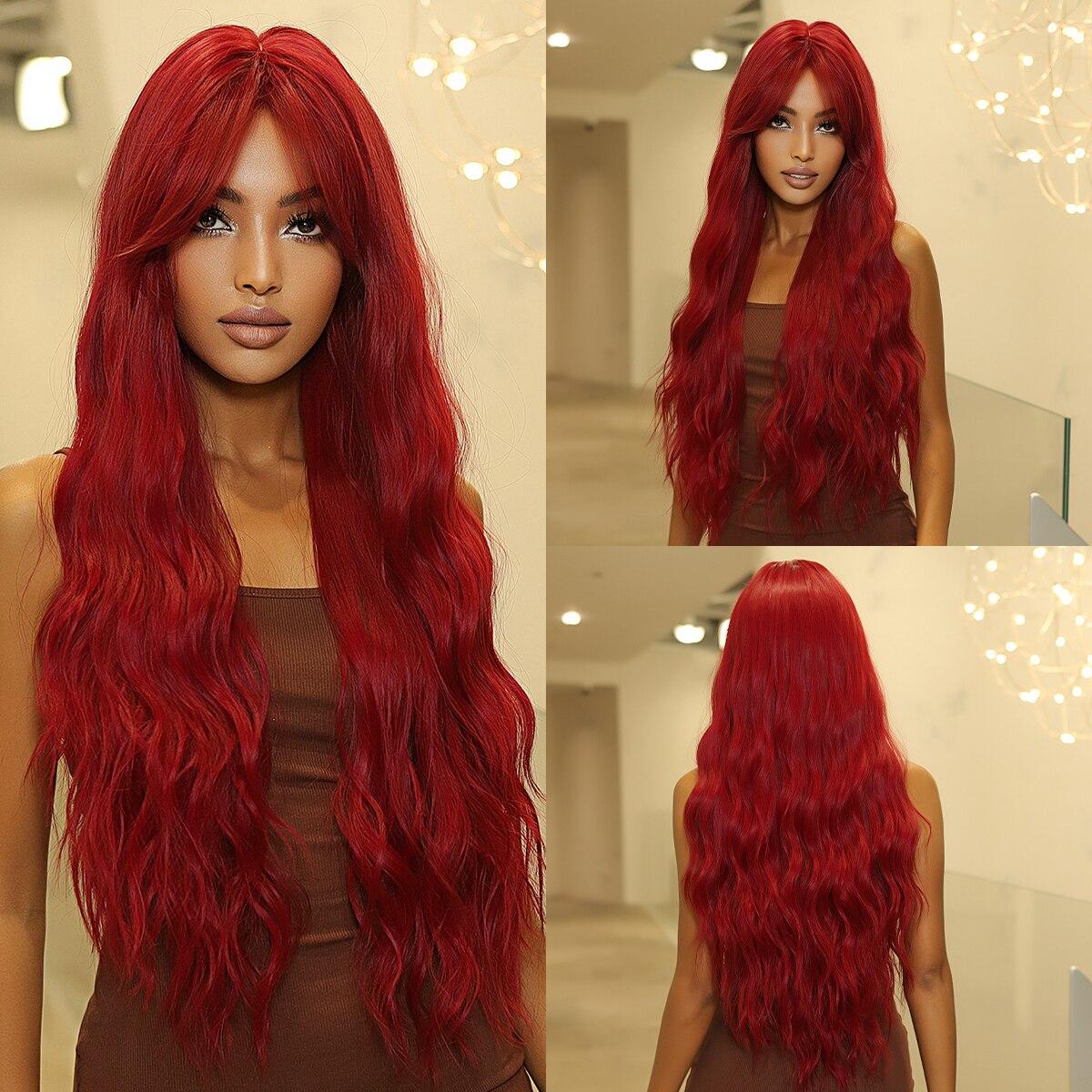 

Длинные волнистые синтетические парики Светло-золотистый блондин парик с омбре с челкой Парики с естественной волной для женщин Повседневный косплей термостойкие волосы