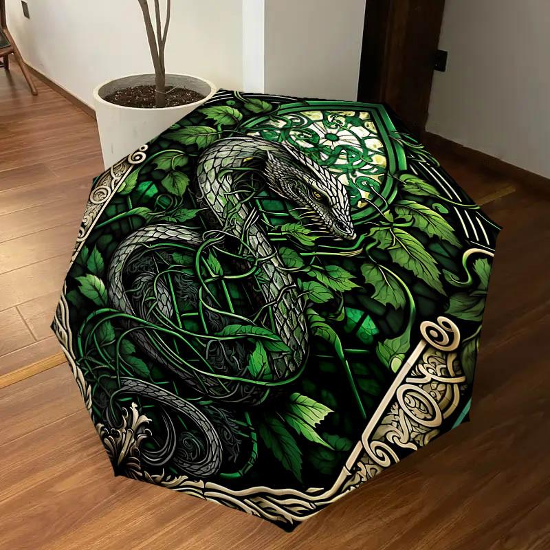 1PC Warner Serpent Vines Umbrella-8-Rib Reinforced, Automatic Open, Lightweight & Durable-A37
