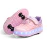 New Double-wheel Four-wheel Runaway Shoes Charging Model, Children's Adult Wheels Shoelace Lights, Men's and Women's Sports Shoes Roller Skates