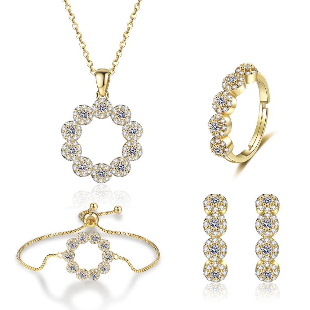 Drop Earrings Necklace Set for Women Vintage Jewelry Set AAAAA Zircon Wedding Engagement Gifts