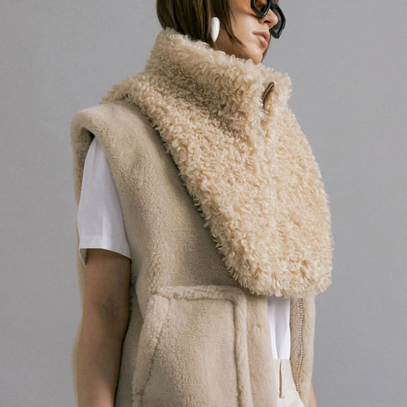 

molliolli FLO fur dicky muffler [beige] OS (F)