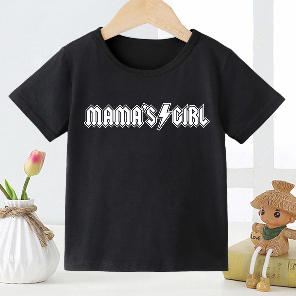 Mamas Boy Letter Kids Tshirt  Euroamerican Fashion Letterprinted Childrens Tshirt for Boys Girls Summer Polyester Fabric