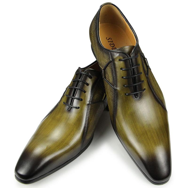 Fashion British Style Men Formal Leather Oxford Shoe Pointed Toe Leather Men’s Footwear Business&Wedding Dress Shoes for Weddings,Office