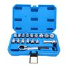 17Pcs Pass Through Socket Set 3 8in 1 2in Drive Metric Sockets with 2 In 1 72 Tooth Ratchet Cr V Steel