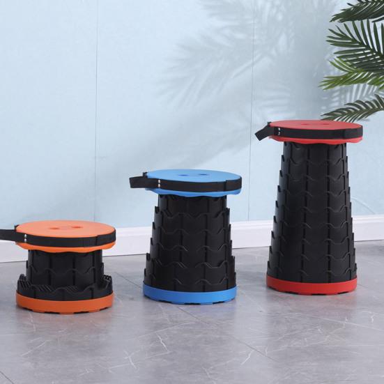 Yousheng Retractable Stool with Carrying Handle Portable Height Adjustable Lightweight Heavy Duty Outdoor Camping Picnic Fishing Telescoping Folding