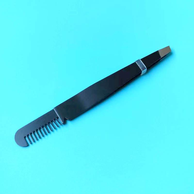High-Quality Stainless Steel Black Eyebrow Tweezers Set for Multi-Purpose Hair Removal.