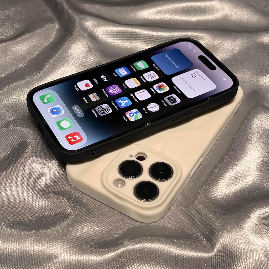 Luxury Wrinkle Matte Soft Silicone Case for iPhone 15 14 13 12 11 Pro X XR XS Max 7 8 Plus SE Shockproof TPU Cover Capa Simple