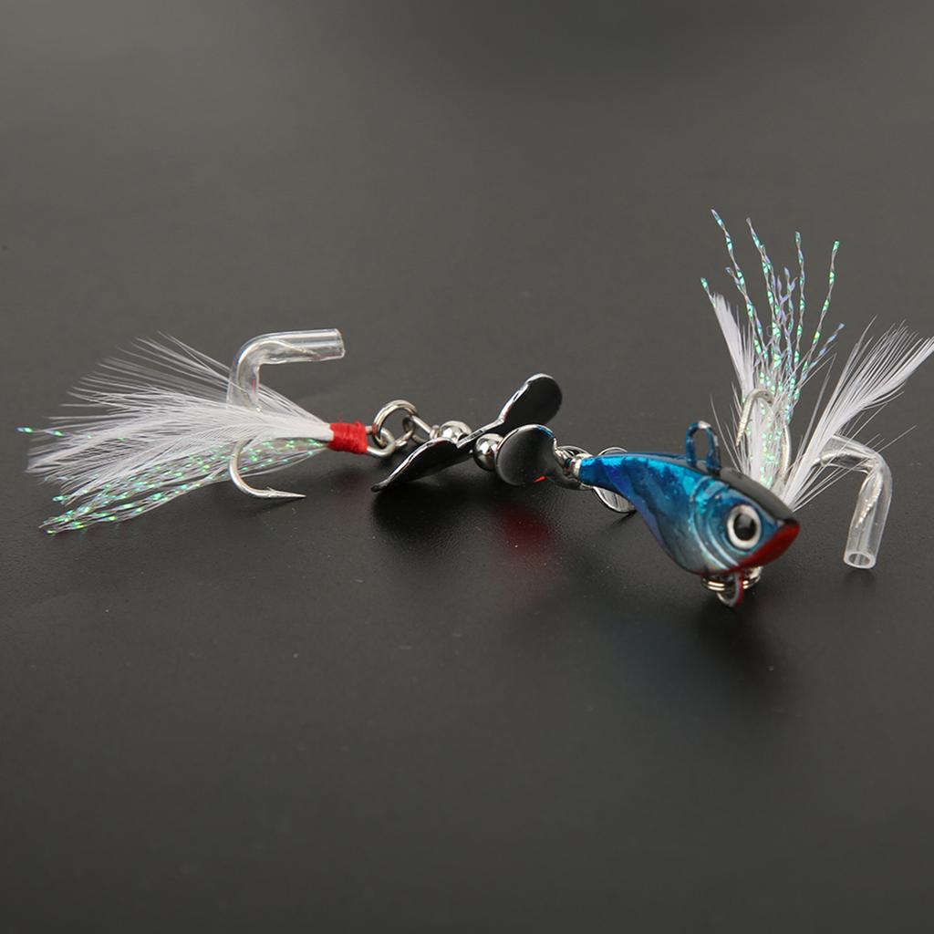 Sequin Luminous Simulation Artificial Fishing Lure Bait with Rotation VIB Fish Shape