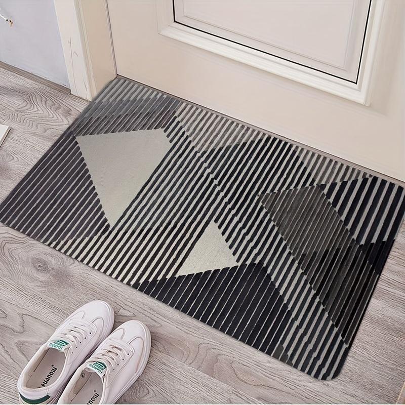 Minimalist Nordic Geometric Lines Floor Mat - Non-Slip Washable Welcome Rug for Kitchen, Living Room & Home Decor