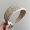 New Arrival Wide PU Headband Knit Hairband with Broad Edge Vintage Hair Accessory Trendy Knitted Hair Bands for Girls