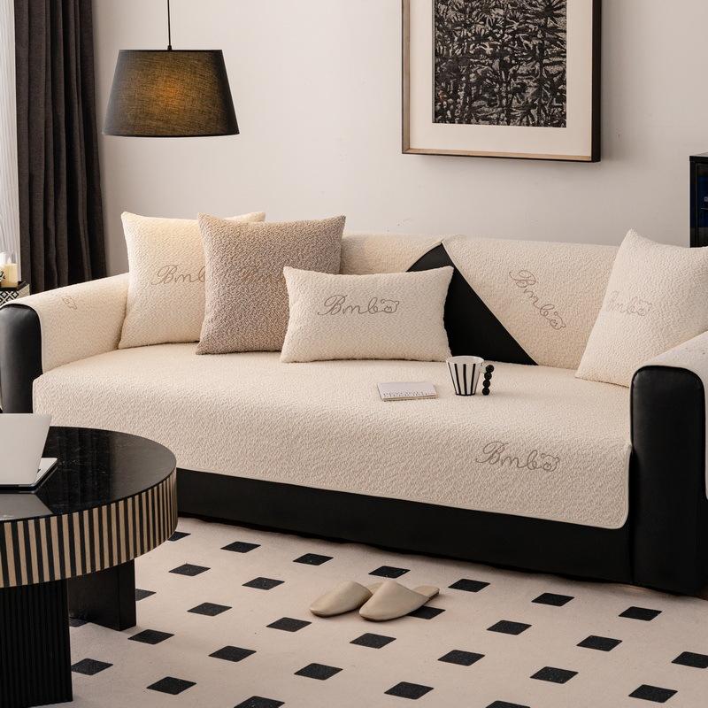 New Winter Thickened Plush Sofa Cushion Universal Non-Slip Leather Sofa Cover Cover Cloth Seat Cushion Waterproof