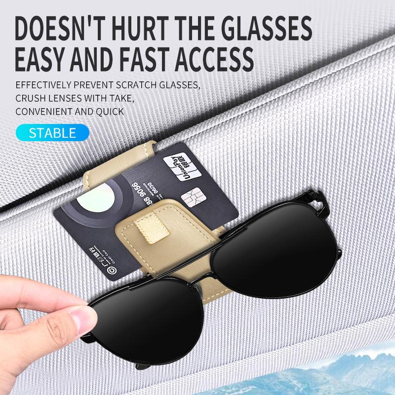 Car Magnetic Clip Sunglasses Glasses Holder Sun Visor Glasses Holder Card Ticket Holder Stable Storage Clips Eyeglasses Hanger