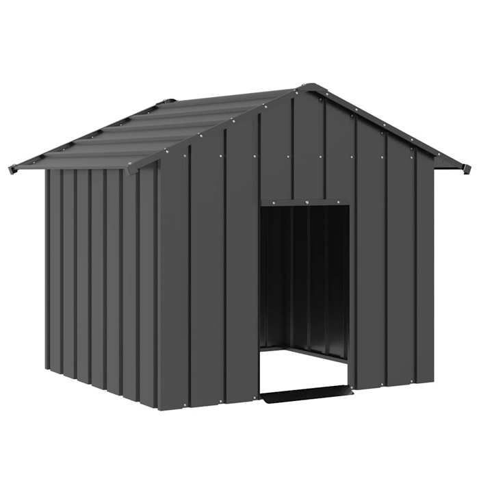 VidaXL Dog Niche with Black Roof 131x101x102 Cm Galvanized Steel, Dog Cage, Dog Shelter, Pet Cage for 4100917