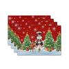 Festive Christmas Printed Linen Placemats - 4-Piece Set