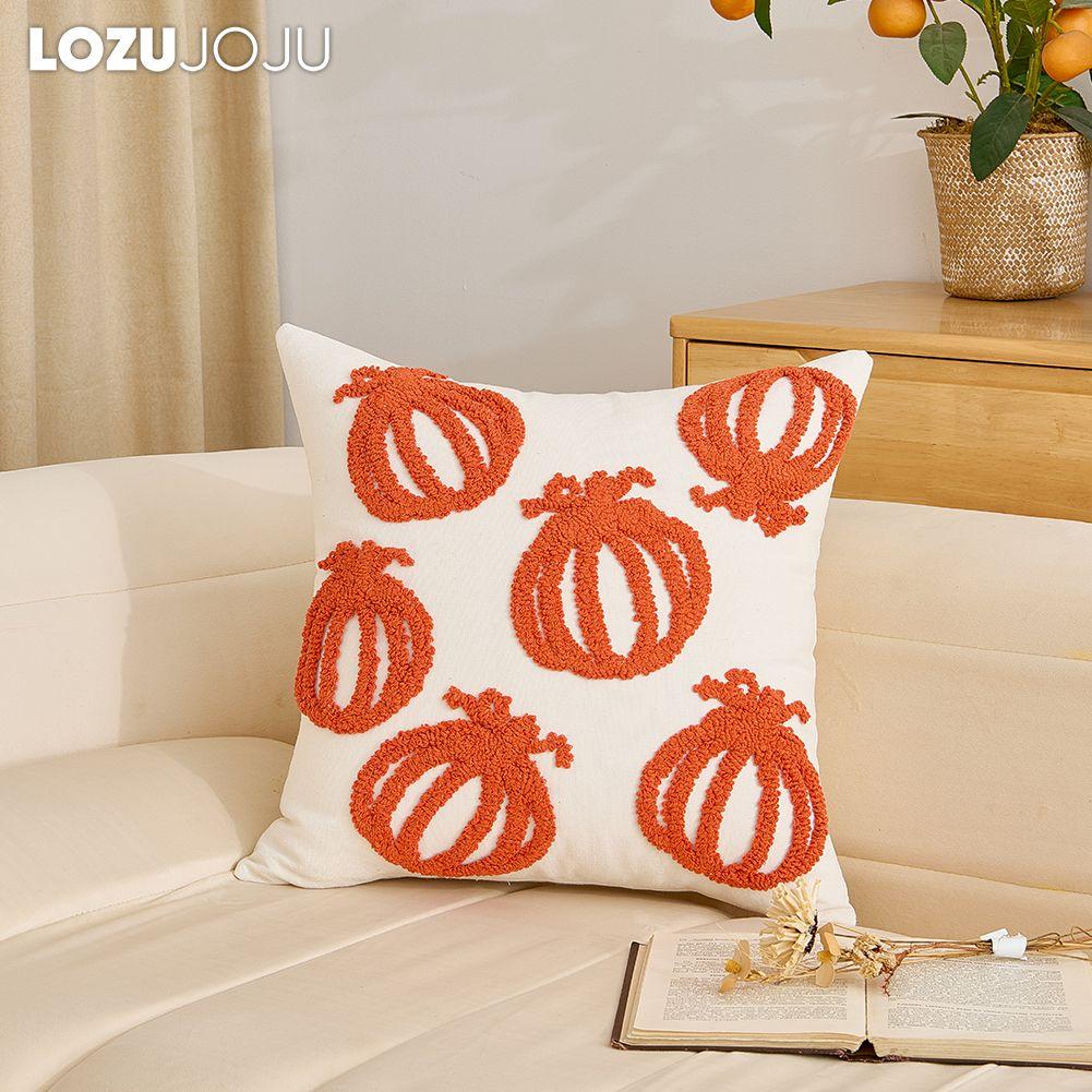 1PC LOZUJOJU Nordic Retro Style Plush Embroidered Pillowcase Halloween Style Cushion Cover for Sofa Living Room Bedroom Home Decor