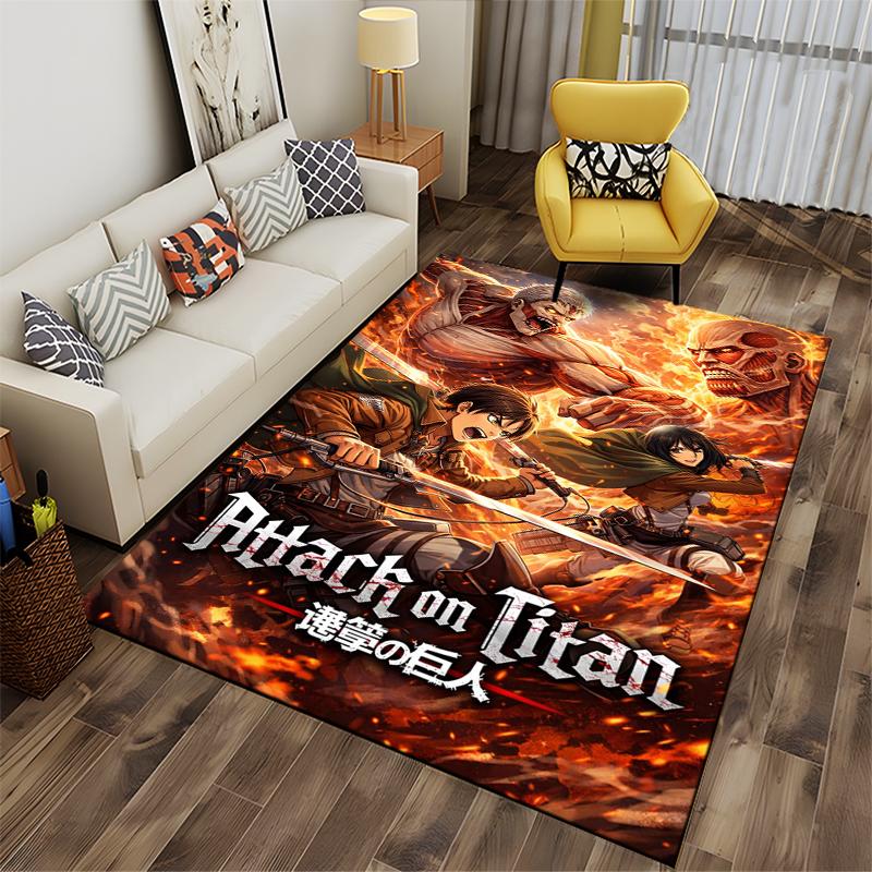 Attack on Titan Anime Print Carpet Home Decor Living Room Rug Suitable for use as an anti-slip for living room bedroom sofas
