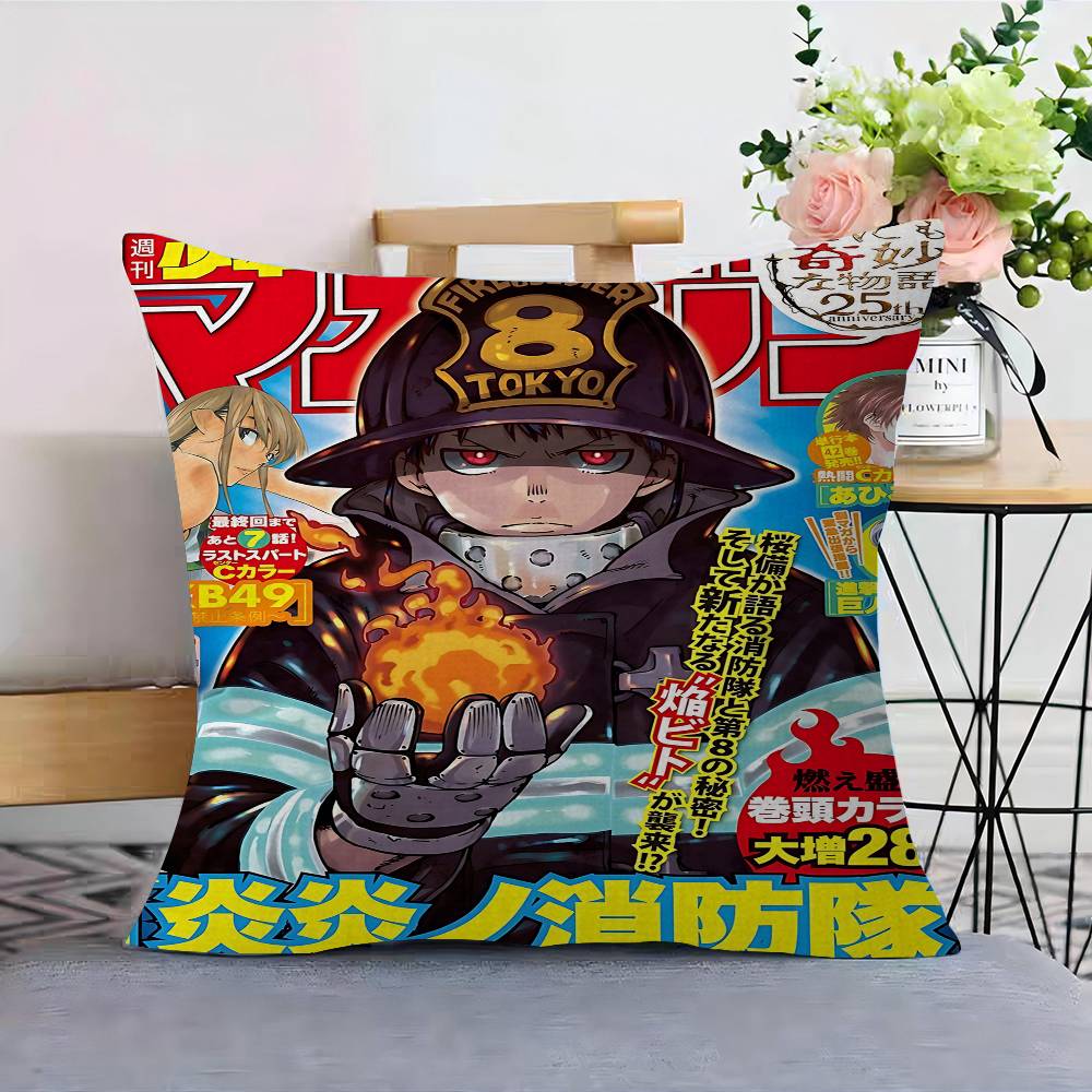 Fire Force Anime Classic Movi 45*45cm Cushion Cover Pillow Cover Decor Pillowcase Home Pillowcase For Couch Pillow