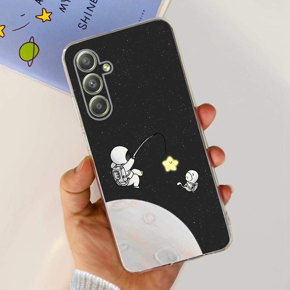 For Samsung Galaxy A54 Case A546B SM-A546B Cute Astronaut Clear Silicone Soft Phone Cover For Samsung A54 5G A 54 GalaxyA54 Capa