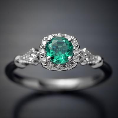 Emerald Gemstone Real 925 Sterling Silver Ring For Women Wedding Cocktail Party Fine Jewelry Ring Engagementbirthday Gift