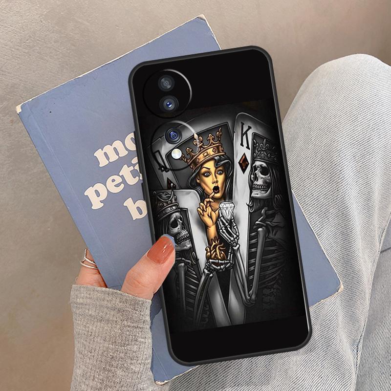 Koningin Koning Kunst Etui Voor Honor Magic 8 5 6 7 Pro Cover Voor Honor 400 200 Lite 50 70 90 X8a X8b X9a X9b X9c