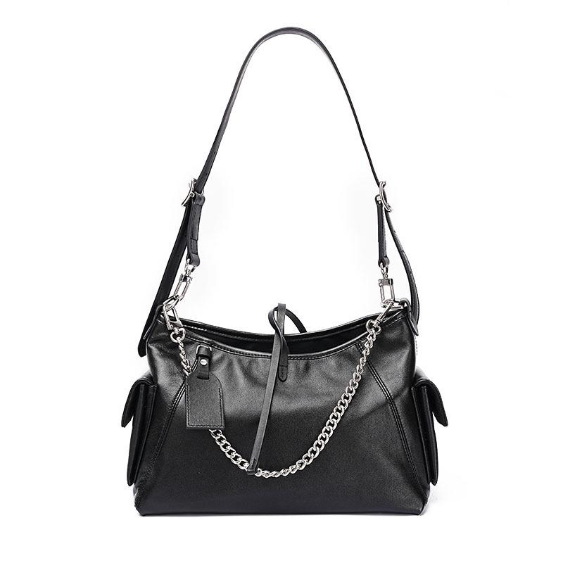 

Стильная женская сумка через плечо из натуральной кожи — универсальная сумка-тоут, сумка подмышкой и сумка-мессенджер с большой вместимостью 30cm L x 15cm W x 20cm H чёрный