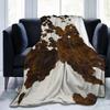 Braune Kuhmuster Flanell Fleece Decke Leicht Super Weich Gemütliche Überwurfdecke für Sofa Bett und Wohnzimmer 50"x40\"