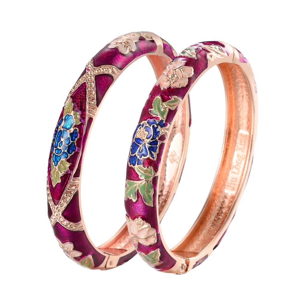 Pulseras esmaltadas para mujer, brazaletes de flores para mujer, pulsera vikinga china india, joyería africana, regalo para mujer de Dubái