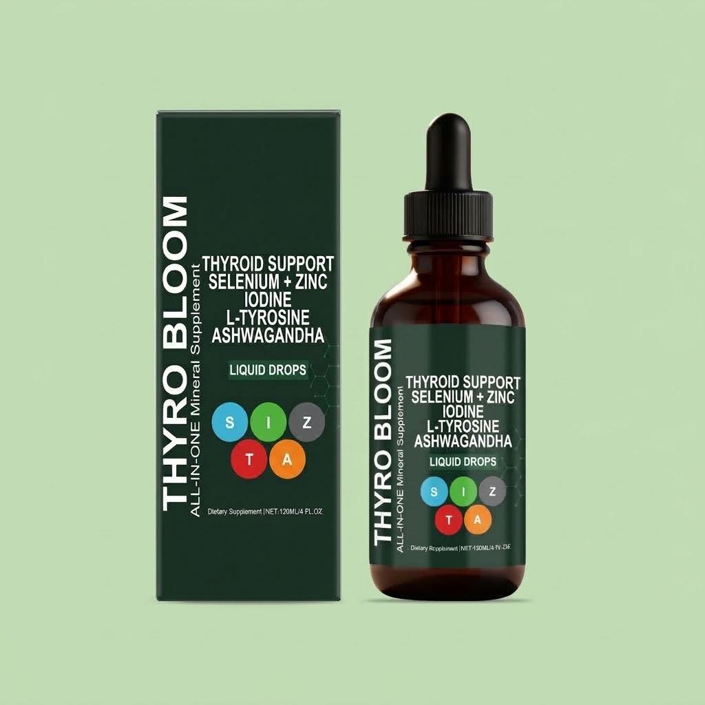 Thyro Bloom Fortgeschrittener Schilddrüsenkomplex: Hochpotente flüssige Unterstützungstropfen (120ml / 4 fl oz)