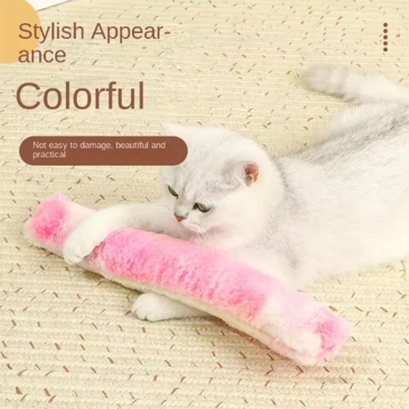 Cat plush gradient pillow toy chewing and teasing sticks, teething sticks self-entertainment cat toy pillow