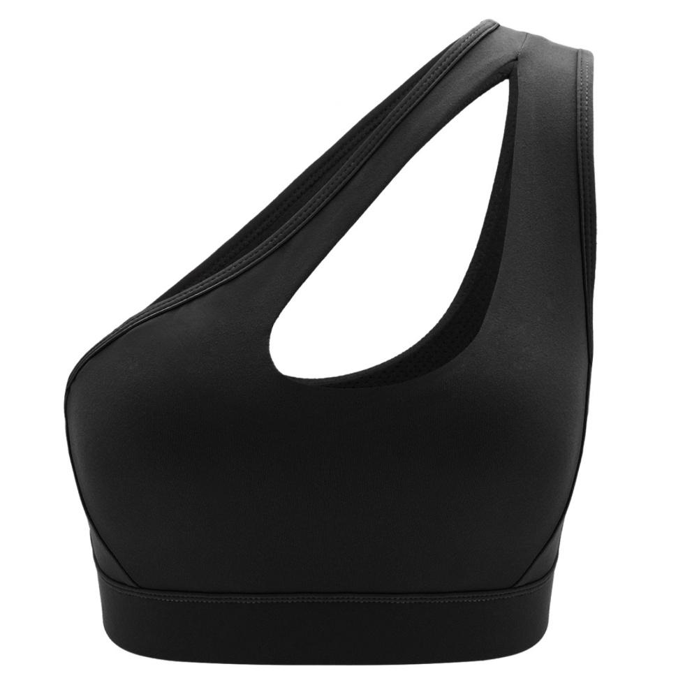 Damen Sport-BH mit One-Shoulder-Träger, süßer Workout-Yoga-BH, mittlerer Halt, gepolstert, bügellos, atmungsaktiv, Sport-Tops, Fitness, Fitnessstudio, Yoga, Sportweste